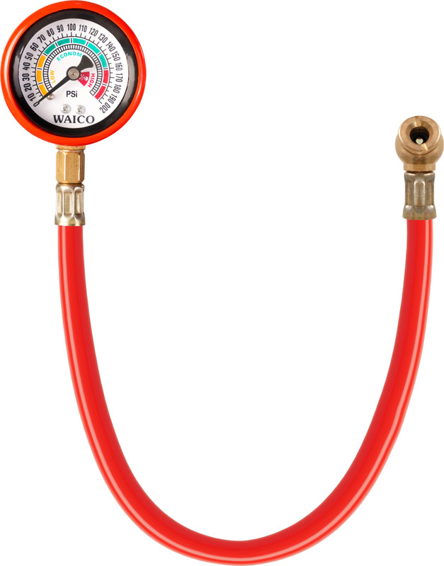 WAICO Analog Tire Pressure Gauge | Tyre Air Pressure Gauge Pipe for Car Truck Motorcycle Bike | Range -(200 PSI)