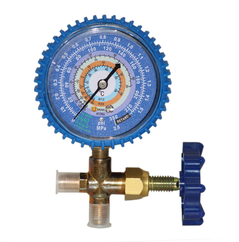 Digital Craft Analog Tire Pressure Gauge Pressure Gauge Manifold, -30 to 250 PSI, Compatible with R12, R22, R404A, R134a(250 PSI)