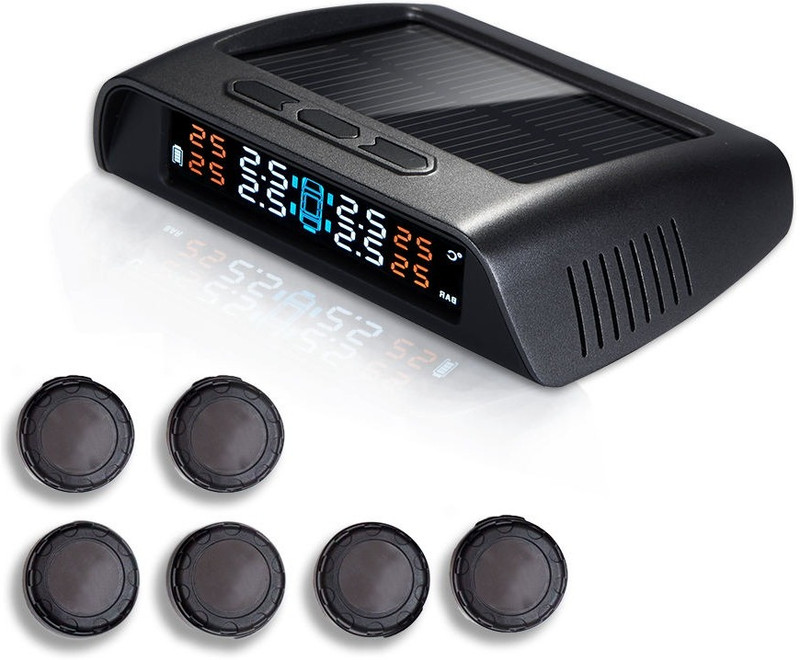 Techdash Digital Tire Pressure Gauge Solar & USB Charging Tire Pressure Monitoring System(100 PSI)