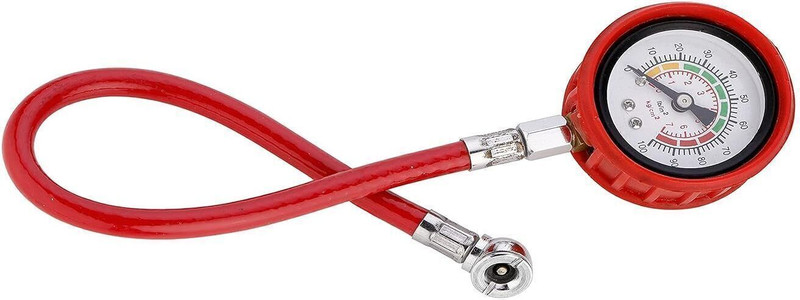 Shrinath Industries Analog Tire Pressure Gauge | Meter with Flexible Rubber Hose | for Car, Truck, Motorcycle, Bike(150 PSI)