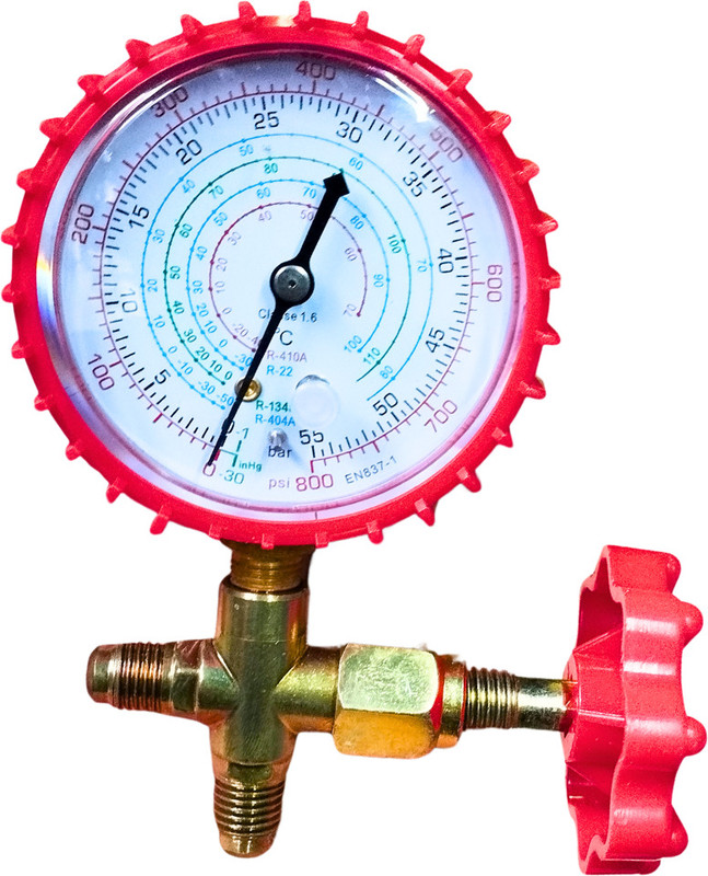 Syntex Analog Tire Pressure Gauge -30 to 800 PSI Single Manifold Gauge for HVAC Refrigeration AC Gas Charging(-30 to 800 PSI)