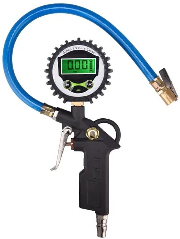 Brezleen Digital Tire Pressure Gauge Tire Pressure Gauge with Hose Connect Plug(200 PSI)