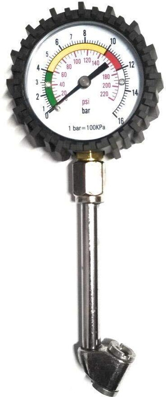 Breewell Analog Tire Pressure Gauge Tyre Pressure Gauge Dial with Integrated Hold for Car, Suv and Bike(220 PSI)