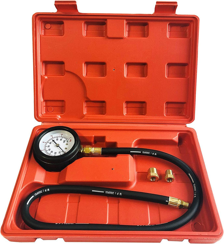 uptodatetools Analog Tire Pressure Gauge Oil Pressure Tester Kit Oil Pressure Gauge Tool for Engine Diagnostic Test(100 PSI)