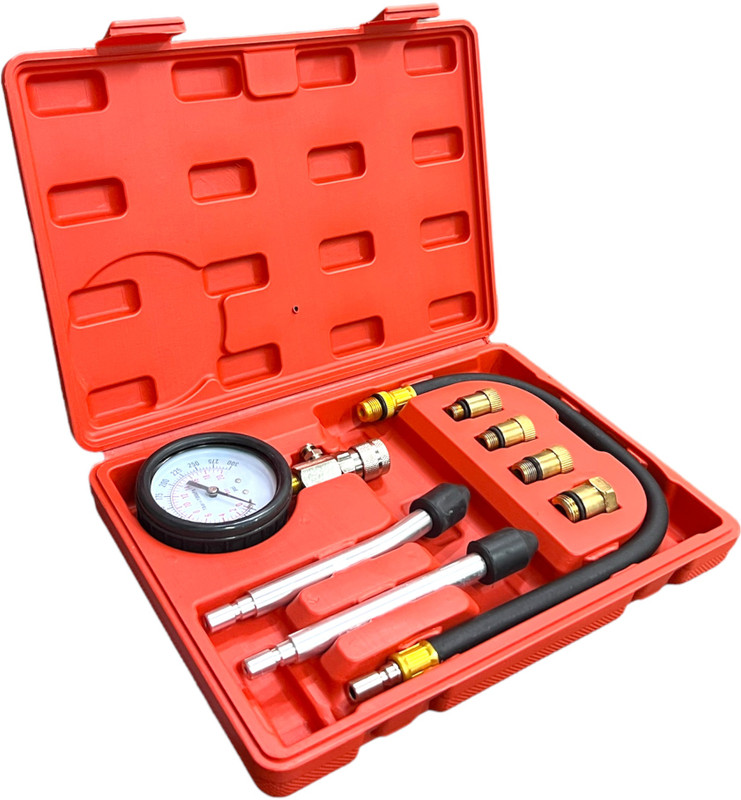 ADAWAT Smart Tyre Pressure Gauge 8 Pieces Automotive Gasoline Engine Cylinder Compression Tester Set(300 PSI)