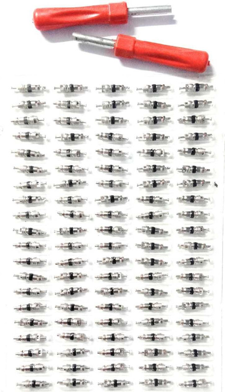SEAHORSE POLYMERS Car Motorcycle Bike Truck Replacement Tire Tyre Valve Stem Core Part -100 Pieces with Set of 2 Car Truck Bike Tire Valve Stem Core Remover Removal Repair Tool Tire Valve Stem Core(Pack of 98)