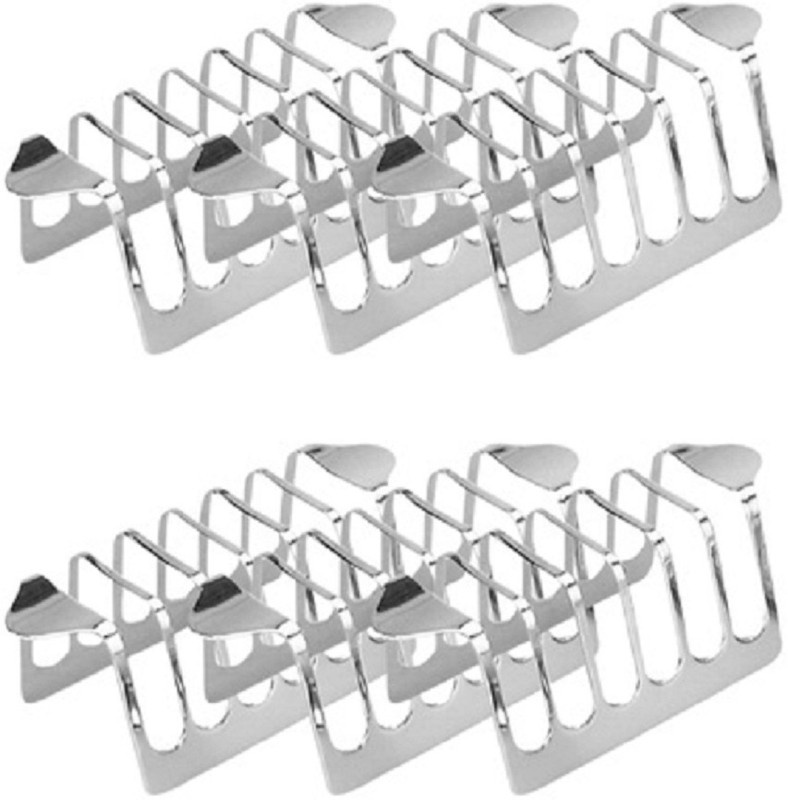 Dynore Stainless Steel 6 Slit Toast Rack Bread Loaf Slice Holder/Stand 12 Pcs 6 Slice Toast Rack(Stainless Steel)