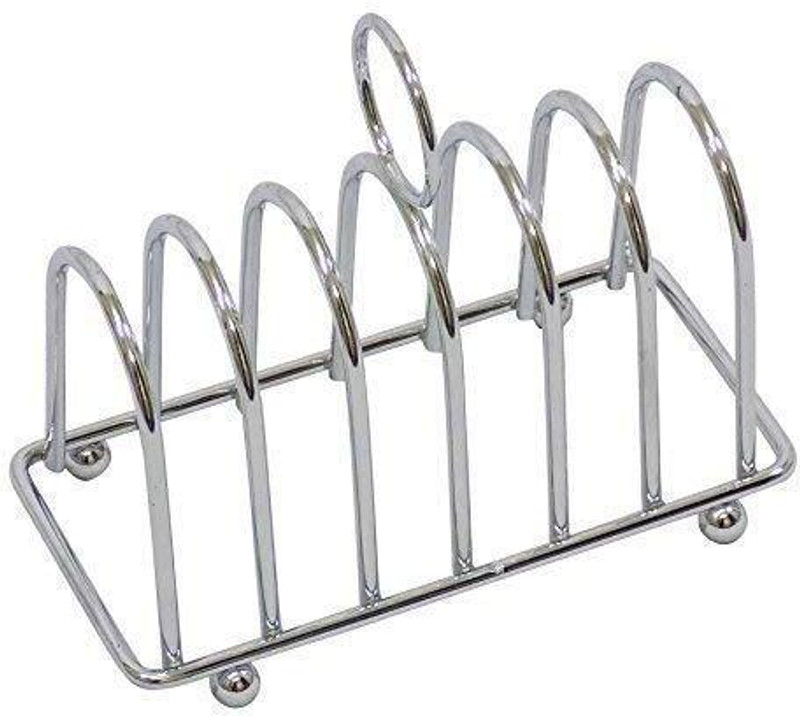 Indian Decor 31866 Stainless Steel Toast Bread 6 Space Carrying Rack 10 Slice Toast Rack(Stainless Steel)