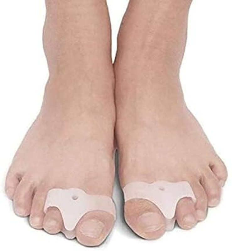 JEERZONE Silicone Toe Separators For Fast Pain Relief - Free Size (White AFT)(Pack Of 1)