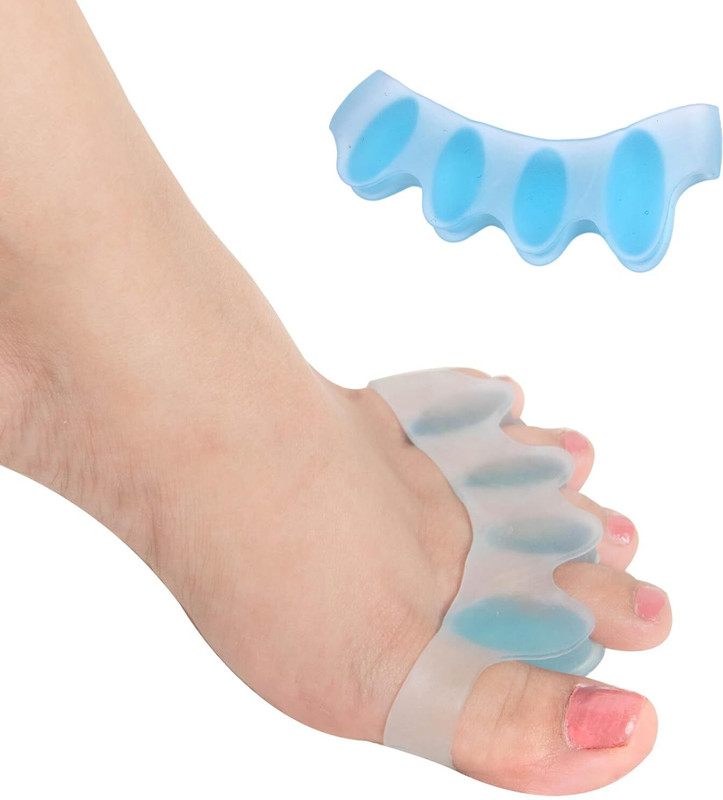 Wonder Care WC Silicone Gel Toe Separator Big Toe Corrector Bunion Toe Hammer Toe [Blue](Pack Of 2)