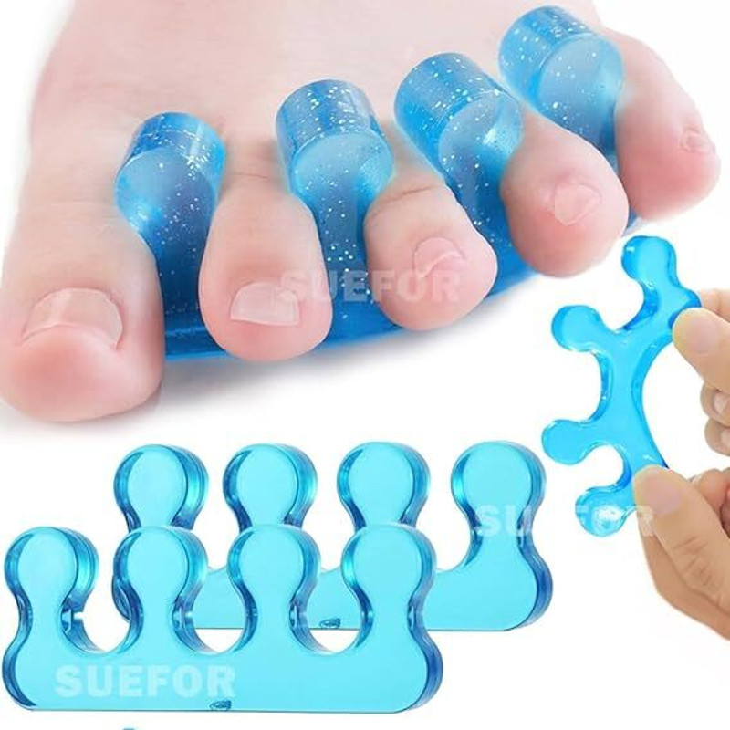 JEERZONE Silicone Gel Toe Separators, 3 Holes High Elastic Toe(Pack Of 1)
