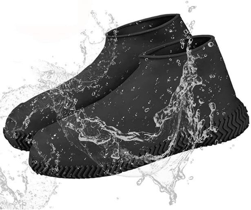 TU4 Enterprise Waterproof Non Slip Silicone Rain Shoe Covers Reusable,Outdoors (L-Size-BLACK)(Pack Of 1)