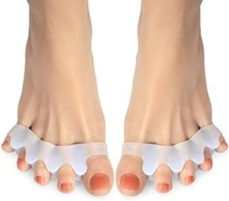JEERZONE Silicone Toe Spacers For Hammer Toes/Bunions |Pair Of White Toe Correctors|(Pack Of 2)