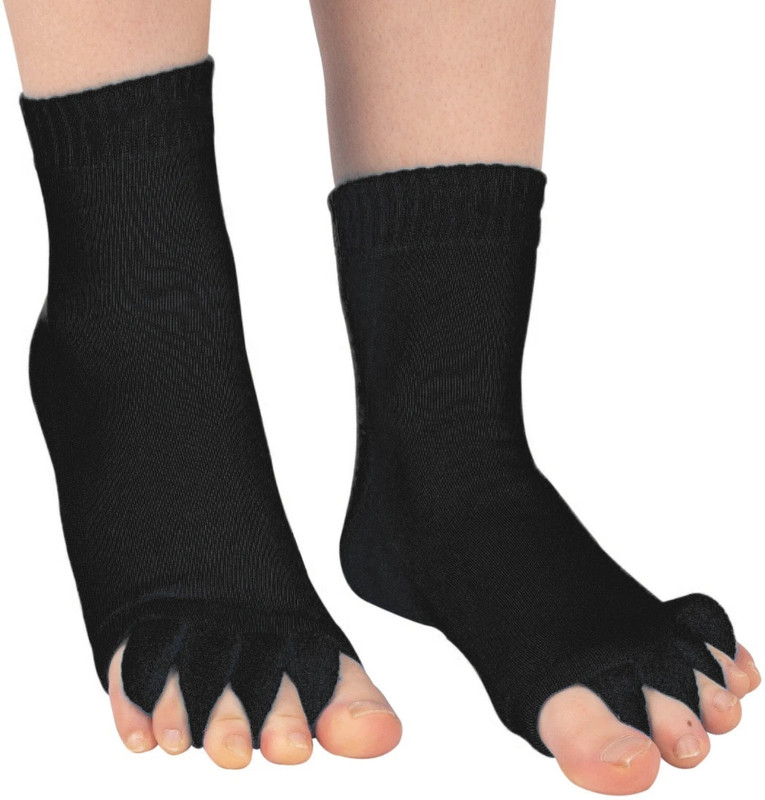 Evissa Five Toes Separators Foot Sock Alignment Straightener Socks Foot Support - Grey(Pack Of 1)