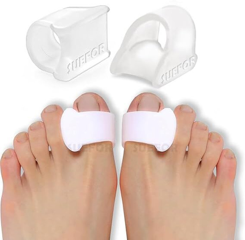 JEERZONE Toe Separator for Feet Toe Spacer Correct Toe Yoga Silicone Hammer Toe Corrector(Pack Of 2)