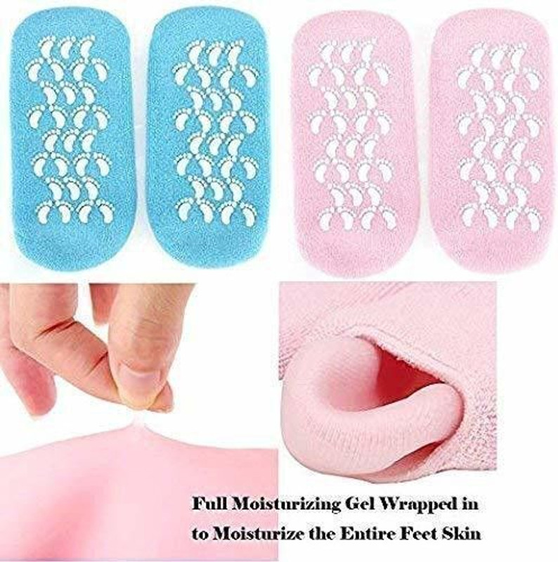 BKKTRADERS Moisturizing Socks Spa Gel Vitamin E And Oil Infuse For Repair Dry Cracked Skins(Pack Of 1)