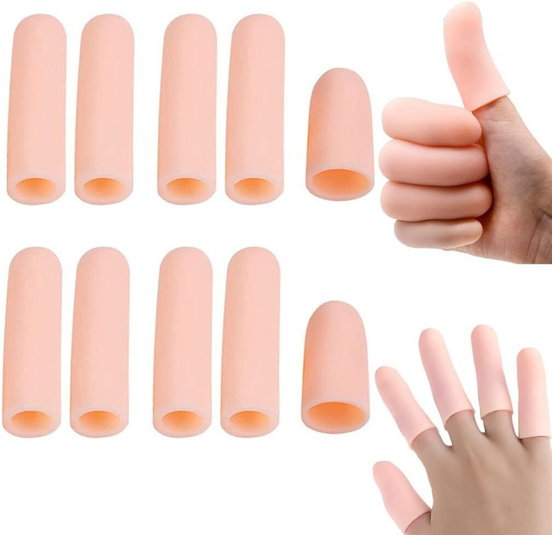 Zibuyu Gel Finger Protector Sleeves 10pc Set for Arthritis Eczema Trigger Finger Care(Pack Of 10)
