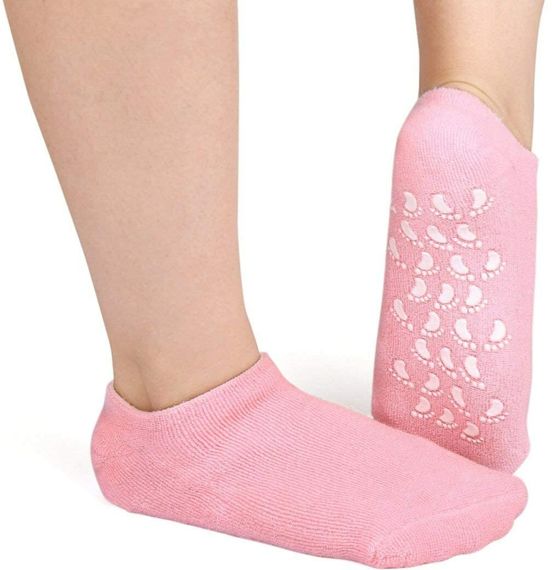 Kienlix Gel Socks Soft Moisturizing Gel Socks, Gel Spa Socks for Repairing and Softening Dry Cracked Feet Skins, Gel Lining Infused with Essential Oils and All-in-One Analog Moisture Measurer(2 mm)