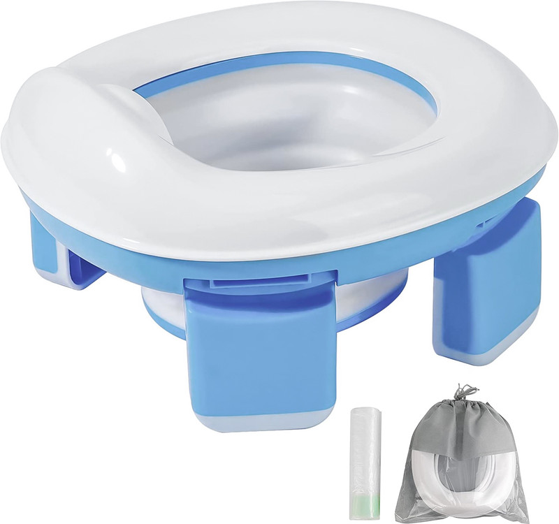 ELEPHANTBOAT Portable Potty Training Seat for Toddler Kids, Home Training Toilet Indoor Potty Seat(Blue)