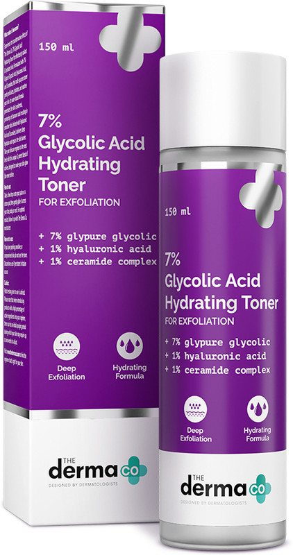 The Derma Co 7% Glycolic Acid Hydrating Toner-Glycolic Acid & Hyaluronic Acid For Exfoliation Men & Women(150 ml)
