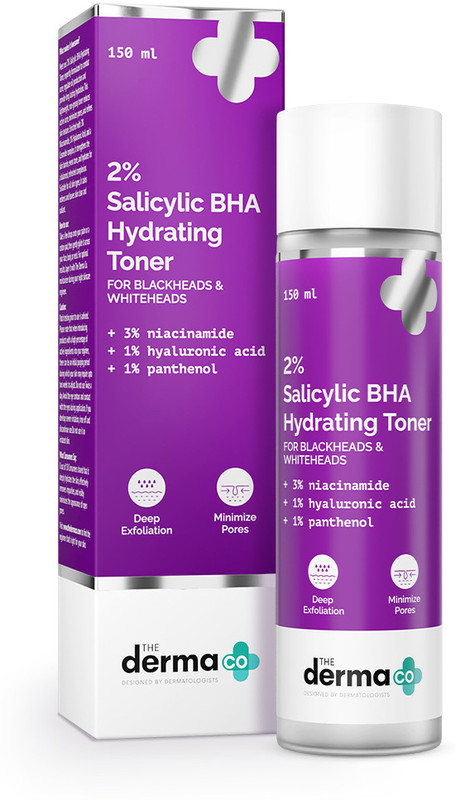 The Derma Co 2% Salicylic BHA Hydrating Toner | Removes Blackheads & Whiteheads Unclogs Pores Men & Women(150 ml)