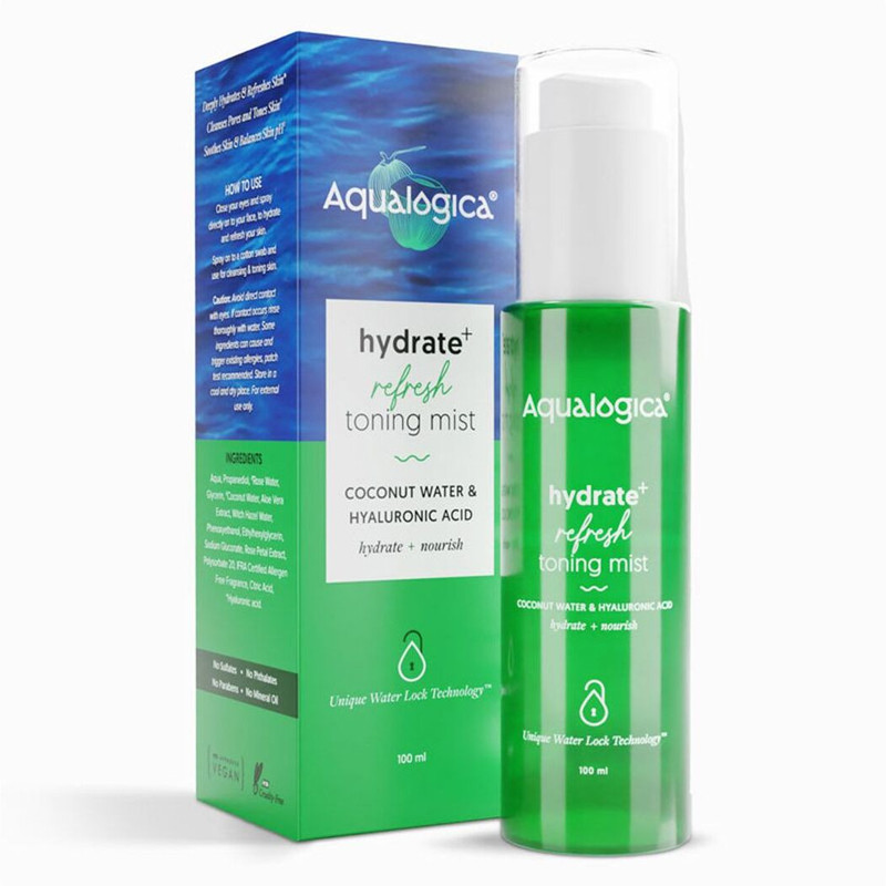Aqualogica Hydrate+ Refresh Toning Mist with Coconut Water and Hyaluronic Acid Men & Women(100 ml)