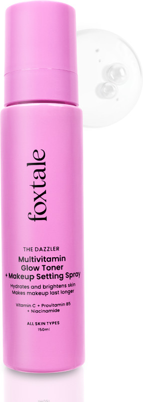 Foxtale Glow Toner & Makeup Setting Spray with Niacinamide and Vit C for dewy look Men & Women(150 ml)