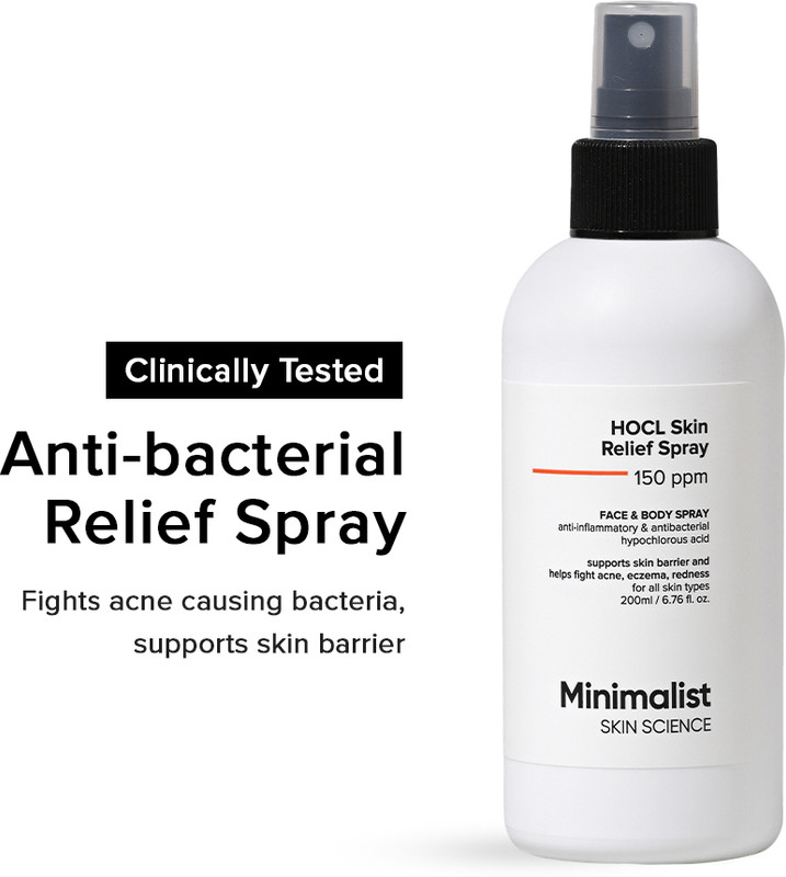 Minimalist HOCl Skin Relief Spray|Relief on Eczema,Redness|Anti-microbial Anti inflammatory Men & Women(200 ml)