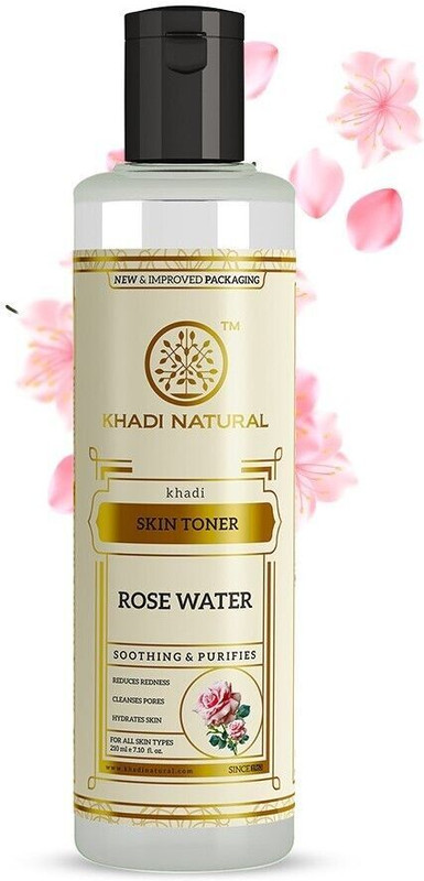 KHADI NATURAL Natural Rose Water Toner for Fresh Hydrated Skin Care Men & Women(210 ml)
