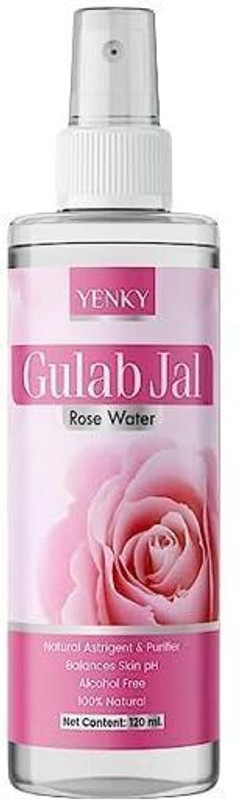 YENKY GulabJal Pure Rose Water Spray, Glowing Skin-Premium Toner for Soft Skin Men & Women(120 ml)