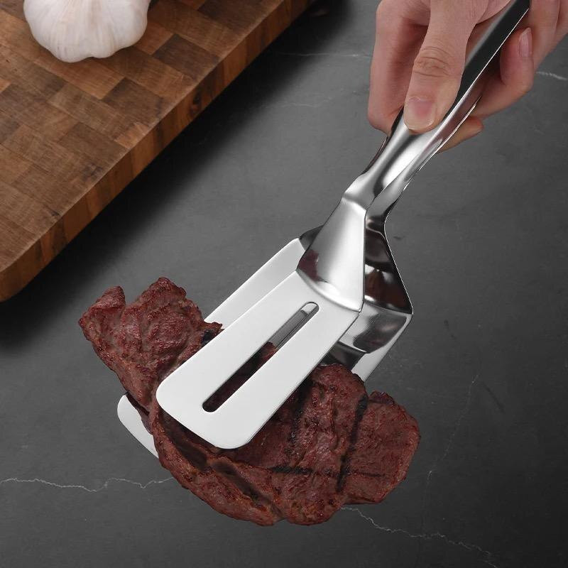 AKEY Spatula Stainless Steel Food Flipping Clip Steak Tong Food Clamp Cooking Tool Spatula Stainless Steel Food Flipping Clip Steak Tong Food Clamp Cooking Tool 26 cm Utility Tongs(Pack of 1)