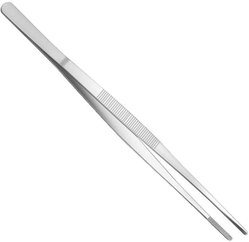 devanjana Stainless Steel Kitchen Barbeque Tweezer 6 Inches Barbeque Hand Tool For Food tweezer Design Styling Stainless Steel Precision Tongs 15.24 cm Salad Tongs(Pack of 1)