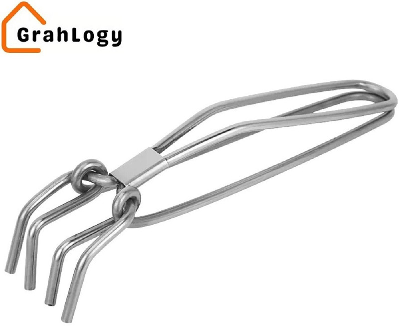 GrahLogy Stainless Steel Good Grip Sansi, Pakked, Ideal for Mess/Kitchen/Restaurant to Hold items in Kitchen, Kadhai, Hot Pan, Ganji 20 cm Utility Pakkad(Pack of 1)
