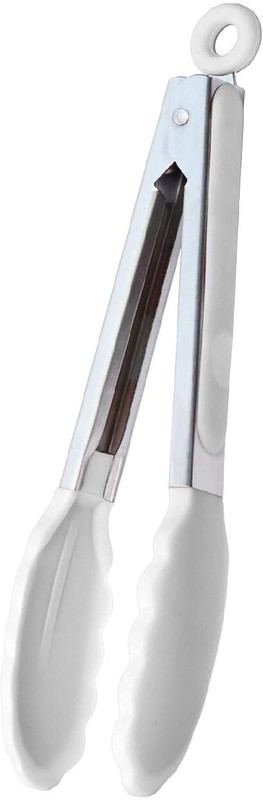 STARLIX Cream Silicone Tip Cooking 9 Inch Stainless Steel Handle Heat-Resistant Non-Stick 27 cm Serving Tongs(Pack of 1)