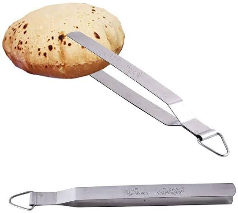 GrahLogy Stainless Steel Good Grip Chimta Tong, Ideal Chamita for Roti, Papad Tandoor Items, Barbeque, Brinjal/Bhata Roast, Deep-fry, Paratha 30 cm Utility, Hamburger, Ice, NS, Pastry, Pom, Roasting, Salad, Serving, Utility Tongs(Pack of 1)