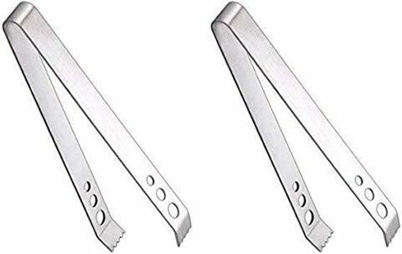 GAFFEL Stainless Steel Ice Tong Ice Picker Bar Ice Tong, GAFFEL Ice Cube Lifter Ice Tong 15 cm Ice, Salad Tongs(Pack of 2)