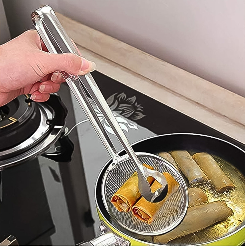 MAZON 2In1 Stainless Steel Filter Spoon with Clip Food Kitchen Kitchen Scoop