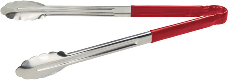 ShoppersHub PNQ 12 Inch SS Heavy Duty Food Grade Long Utility Tongs with Red Vinyl Coated Handle 30 cm Utility Tongs(Pack of 1)