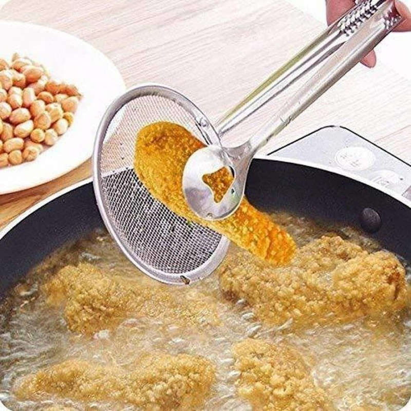 A K different Steel tong Food Tong multifunctional fry spoon 25 cm Utility Tongs(Pack of 1)