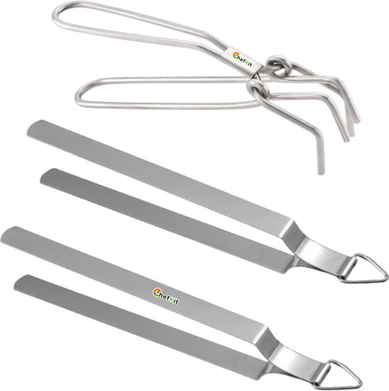 Chefkit 2chimta_WireT Stainless Steel Tong Set Of 3 | Chapati pakkad | Sandasi, Pincers Cooking Tools 30 cm NA Tong Set(Pack of 3)