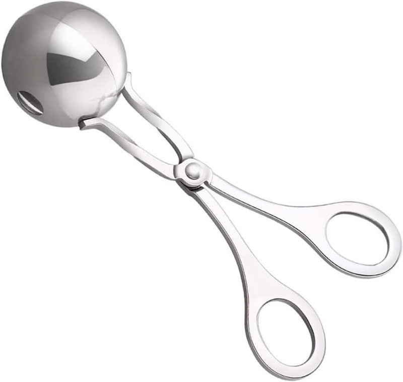 SAJAG Stainless Steel Meatball Clip Maker, Kitchen Ordinary Meatball Machine, Meat Raic Balls Maker 1 cm NA Beaker Tong(Pack of 1)