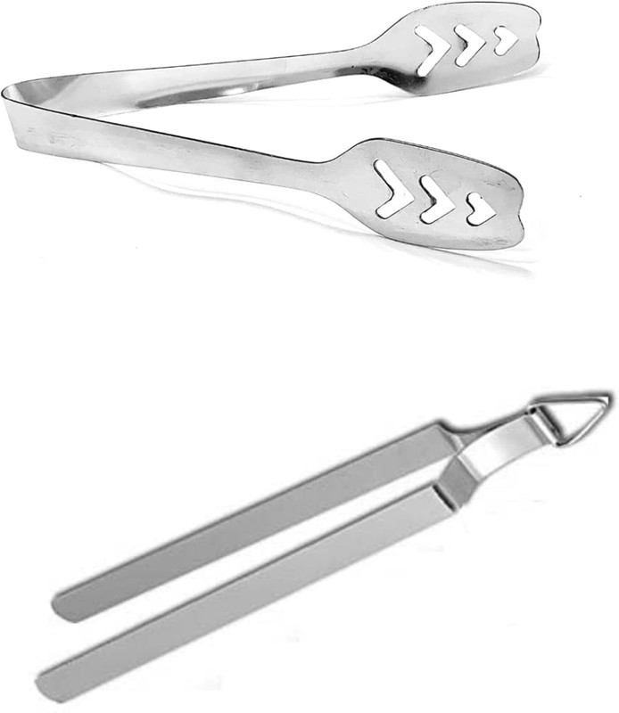 Dynore Stainless Steel 3 Pcs Kitchen Utility Set- Chimta, Pakkad and Utility Tong 28 cm, 20 cm, 25 cm NA Tong Set(Pack of 3)