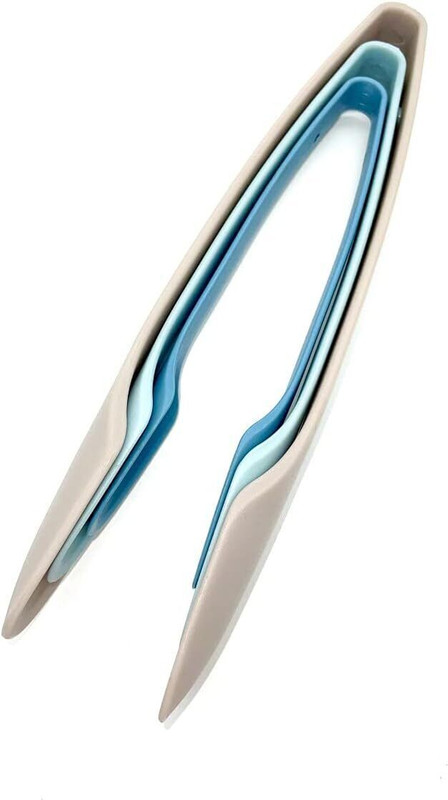 YANCI 3 Piece Reusable Plastic Kitchen Serving Tongs, Non-Slip Bread Clip for Cooking, Salad Tongs, Colorful Tongs, Catering & Everyday Use 25 cm, 20 cm, 14.5 cm Serving, Cake, Ice, Biscuit, Steak Tong Set(Pack of 3)