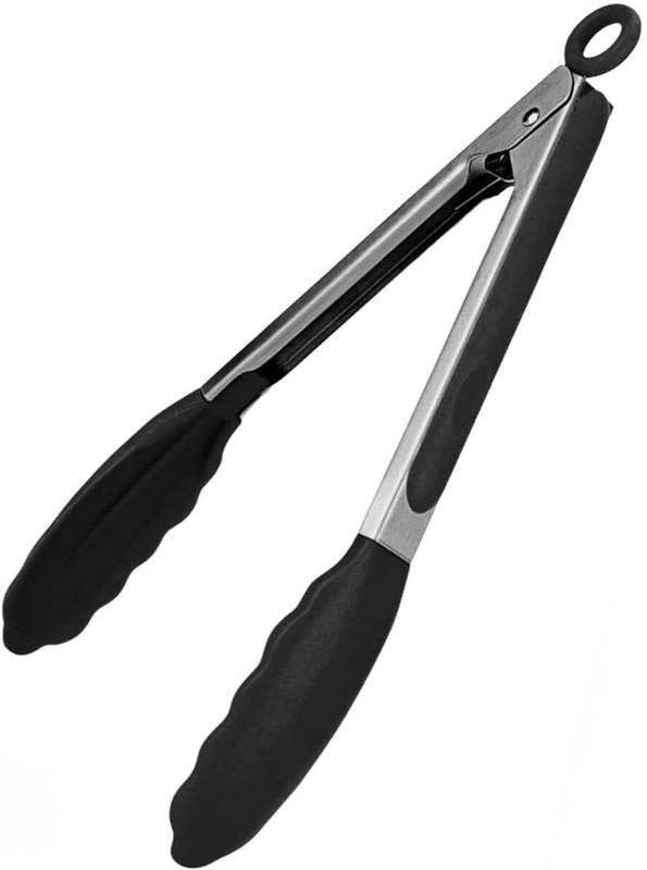 atrmitra Silicone Tong(1 pc) Silicone Kitchen Tongs | Heat Resistant| BBQ, Salad & Serving Tongs 22 cm Serving Tongs(Pack of 1)
