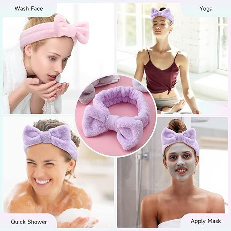 Sajani Enterprise Spa_Headband-c SoftTouch Bow Headband Plush Fabric Makeup Spa Hair Band 19 cm Serving Tongs(Pack of 1)