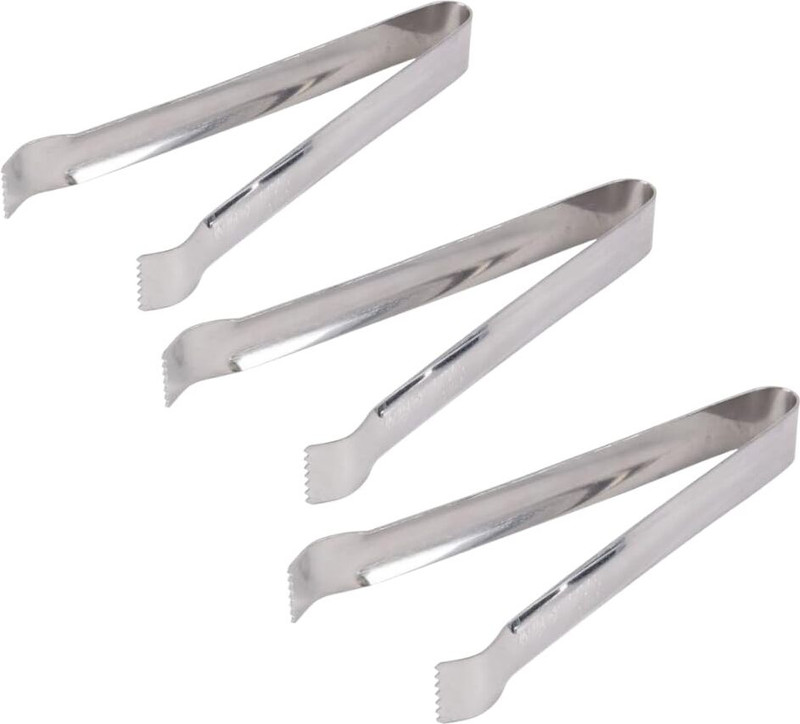 Brunchy Stainless Steel Ice Tongs, Pickles, Durable Ice Cubes Picker for Bar & Kitchen ,Pickle Picking 18 cm Ice, Cake Tongs(Pack of 2)