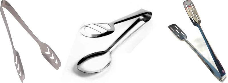 A2SK 3 Serving tongs set (momo,salad,cake) Stainless Steel Sugar Tong, Ice Tong 21 cm Serving Tong Set(Pack of 3)