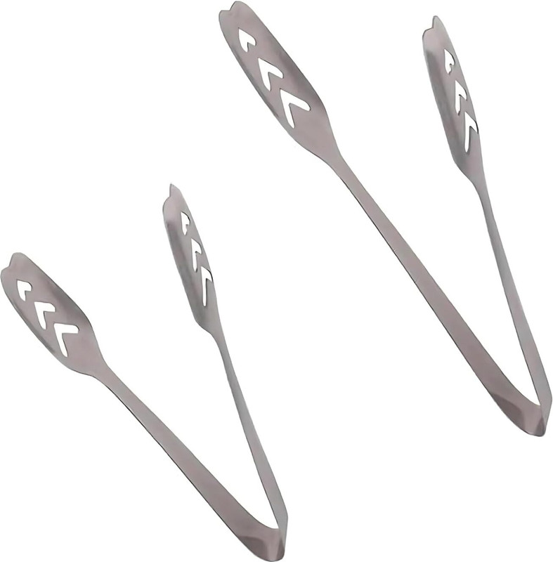 Brunchy Stainless Steel Momo Tong | Multipurpose Frying, Cooking & Serving Tong, Chimta Pakad Holder, Tong for Kitchen 21 cm Roasting, Serving Pakkad(Pack of 2)