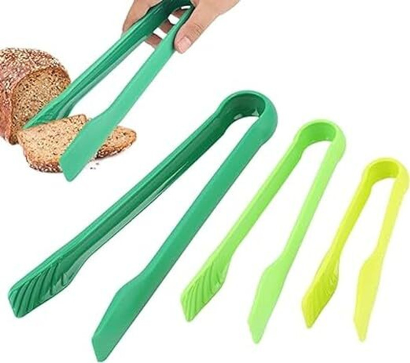 Takositio 3 Pack Plastic Kitchen Tongs Mini Serving Toaster Tongs Barbecue Tongs 32 cm Salad Tong Set(Pack of 3)