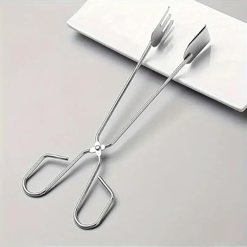 Jiyancreation Stainless Steel Scissor Tongs Serving Tongs, Scissor Clip Multifunctional Kitchen Wire Food Serving Tong 26 cm Serving Tongs(Pack of 1)